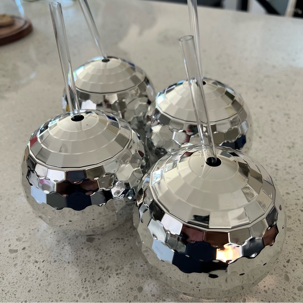 Groovy Disco Ball Cups with Straws